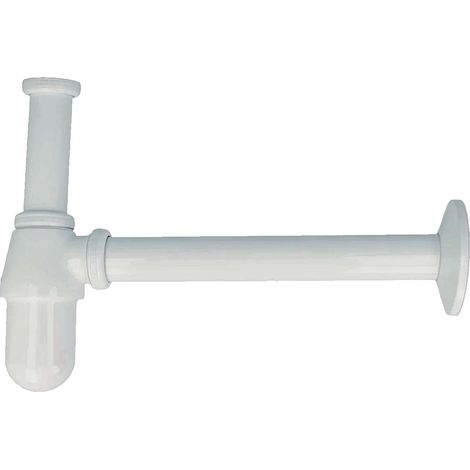 tecuro PROFI Flaschen Geruchsverschluss Siphon extra lang, 1 1/4 Zoll x 32 mm, weiß RAL 9010 (1/5)