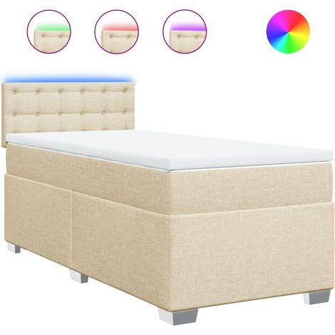Maison Exclusive - Cama box spring con colchón tela color crema 9 (1/5)