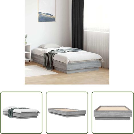 Cadre de lit bois - Cadre de lit sans matelas sonoma gris 90x190 cm (1/5)