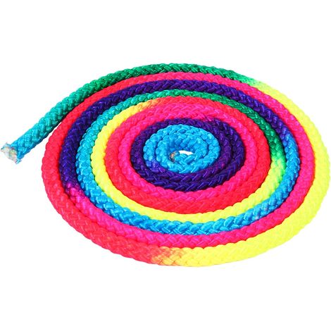 Corde de gymnastique rythmique couleur arc-en-ciel, compétition solide, entraînement artistique