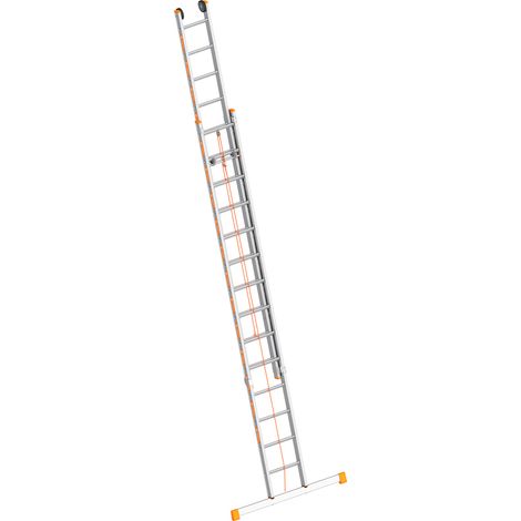 Layher Topic 1037 Seilzugleiter mit Quertraverse 2x14 Sprossen (1/5)