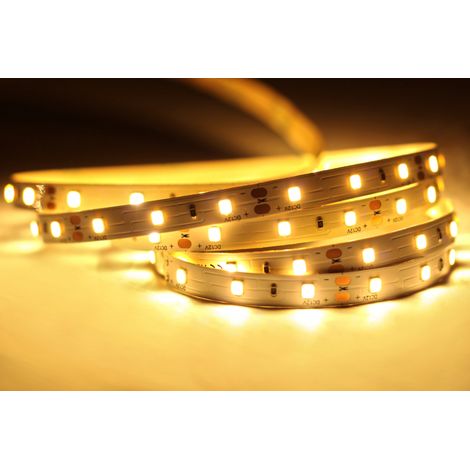 HQS-6W-60LED-WW-12V-5m: Professioneller LED-Streifen 6W/m, 12V, 60LEDs 2835 warmweiß, 3000K, IP33