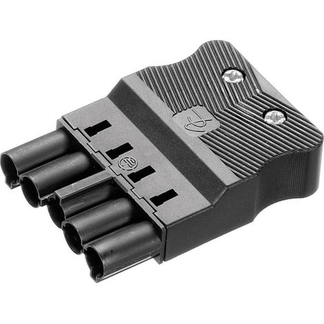 Adels-Contact 18004 Connettore di alimentazione AC Spina dritta Tot poli: 4 + PE 16 A Nero 1 pz. (1/4)