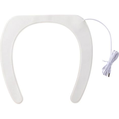 Couverture de Siège de Toilette en Mousse à Mémoire, Lavable et Chauffant (Blanc) (1/4)