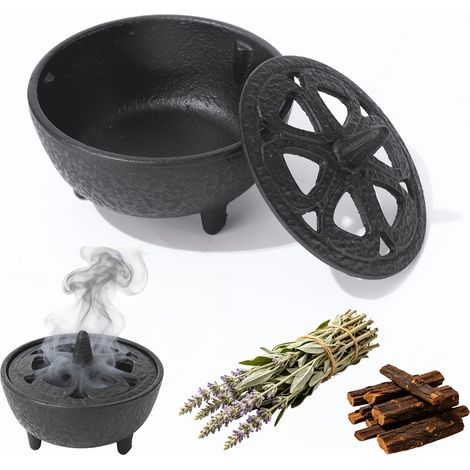 Brûleur d'encens en fonte à creuset, four à combustion, diffuseur d'arômes, mini brûleur d'encens (1/5)