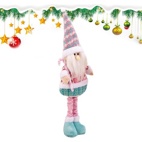 Lutin de Noël Ration rose Extensible pour les fêtes Cheminée (1/5)