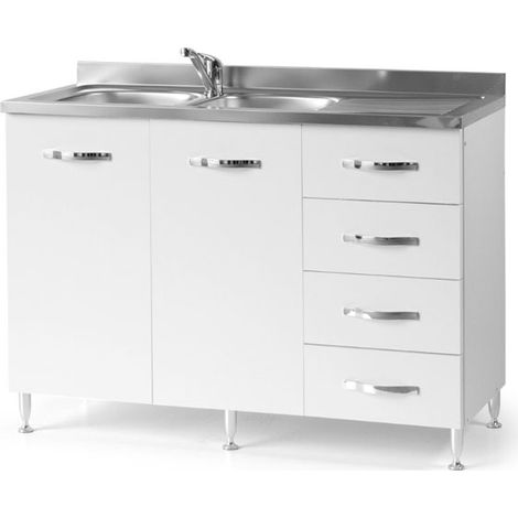 Sottolavello cucina montato con ante 120 cm bianco (1/3)