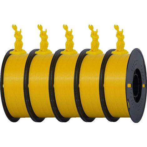 Filamento per stampante 3D, elevata resistenza, basso ritiro, 5 kg, PETG giallo (1/2)