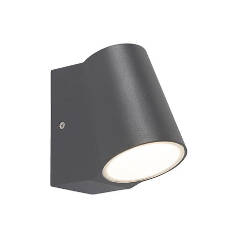 QAZQA uma - LED Applique murale - 1 lumière - H 120 mm - Gris foncé - Moderne - éclairage extérieur