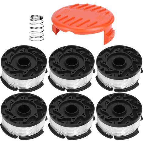 6-teilige Rasenmäherspule mit Abdeckung, Ersatzteile, passend für Black & Decker AF100 (1/5)