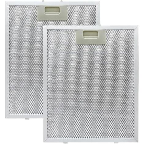 Lot de 2 filtres modernes pour hotte aspirante, 305 x 267 mm, filtre d'aération en maille d'aluminium à 5 couches, compatible avec les hottes Whirlpool, Ikea, Jenn Air
