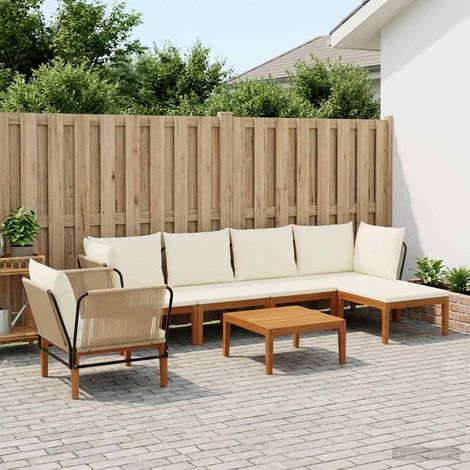 vidaXL 7 uds. Madera de Acacia Sólida y Cuerda Natural (1/5)