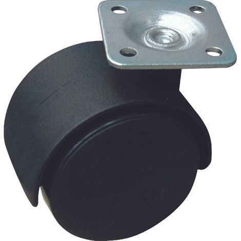 Utilia RUOTA GIREVOLE PER MOBILI CUFFIA NYLON  mm. 40-piastra mm. 38x38 4.00 pz