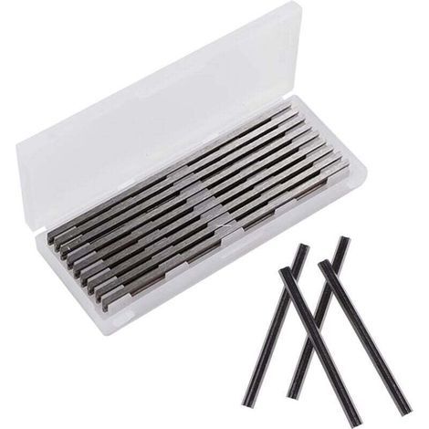 10-Piece 82mm HSS Planer Blade Set, Reversible Carbide Blades, Electric Planer Blade Set, 82x5.5x1.2mm, for Makita, Black & Decker, Bosch, DeWalt, and Elu Planers (1/4)