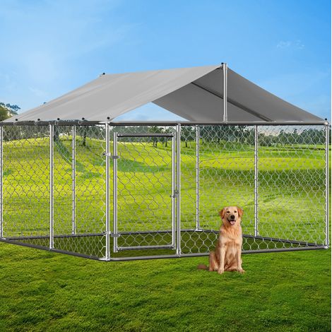 Outdoor-Hundezwinger 230 x 230 x 117 cm mit PE-Dach, abschließbarer Tür HAVRYA (1/4)