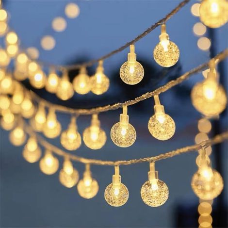 Guirlande lumineuse d'extérieur, type à brancher, 10 mètres, 100 LED, convient pour une utilisation intérieure et extérieure. (1/5)