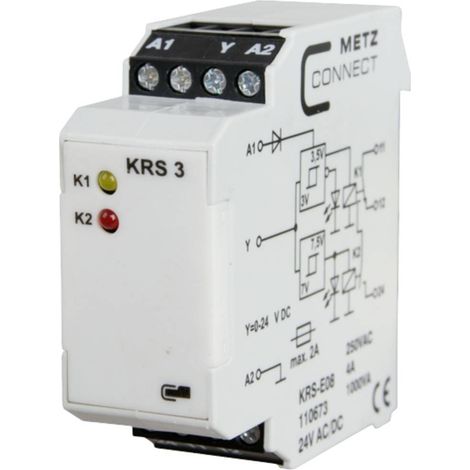 Interruttore a valore di soglia 24, 24 V/AC, V/DC (max) 1 scambio Metz Connect 110673 1 pz.