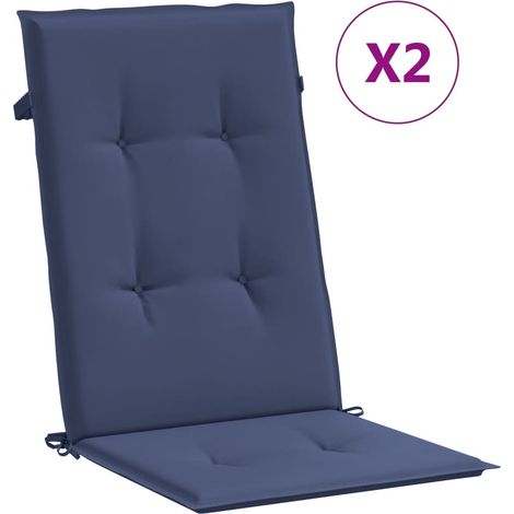 Hochlehner-Stuhlkissen 2er Set marineblau aus Stoff