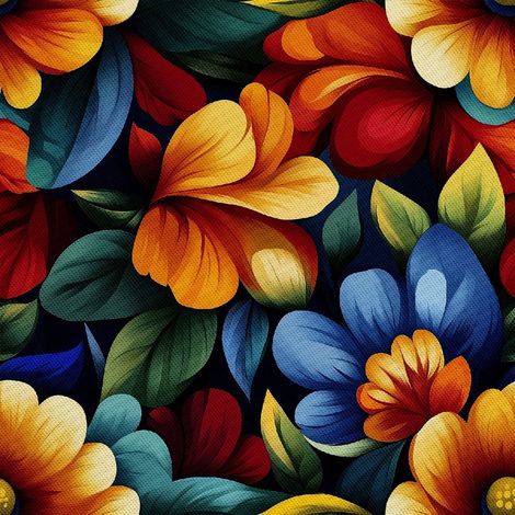 Outdoor dekostoffe oxford - Motiv Bunte Blumen DX18035 (1/5)