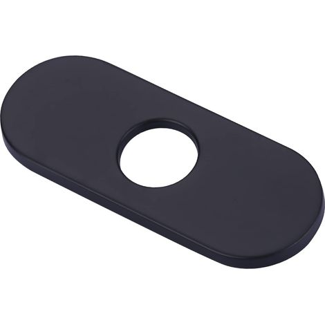 6-Zoll-Küchenspülen-Armaturenabdeckung, geeignet für 1- oder 3-Loch-Küchenspülen, dekorative Edelstahlplatte (schwarz)
