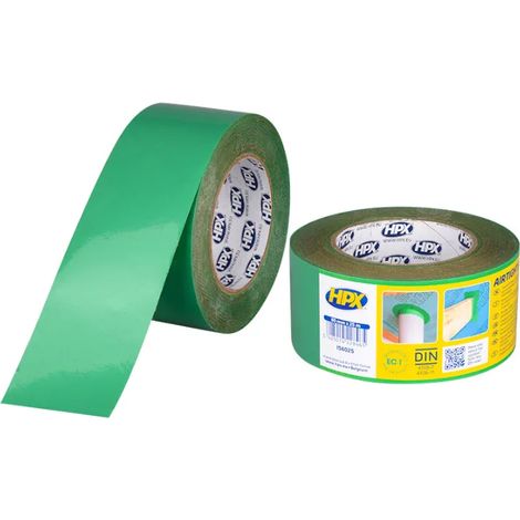 HPX Flexibles PE-Klebeband grün 60 mm × 25 m, PE-Dichtungsband für OSB/DWD und Durchdringungen, Acryl, 0,25 mm, DIN 4108, EC1 Plus (1/2)