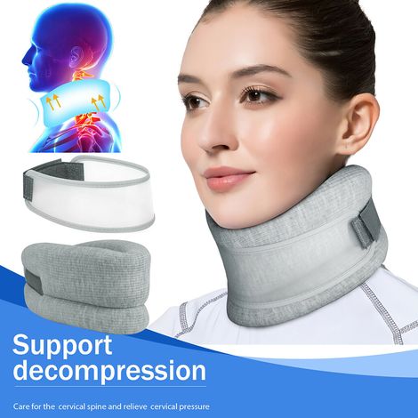 Collier cervical en mousse ajustable pour soutien et étirement (1/5)
