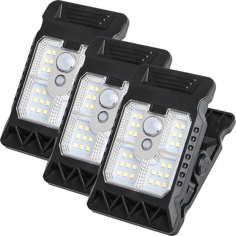 Lampes À Pince Avec Détecteur De Mouvement, Alimentées Par USB Et Énergie Solaire, 3 Modes D'éclairage, Pour Jardin Extérieur, Éclairage De Sécurité Solaire, Détecteur Mouvement Extérieur (3pcs) (1/5)