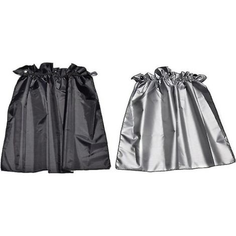 2 rideaux de voiture occultants double face en polyester tafu 190T plaqué argent avec ventouses (1/4)