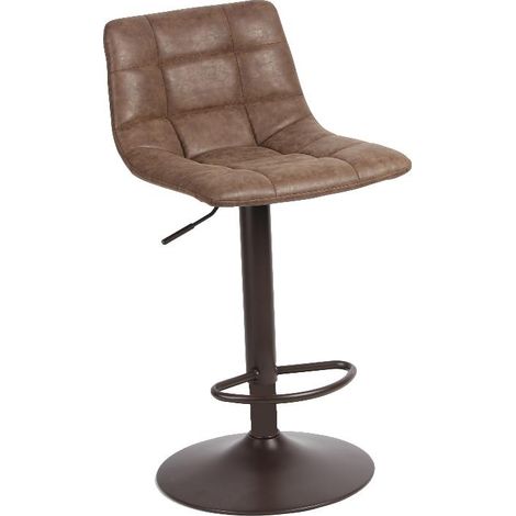 Sgabello da Bar Girevole Clayton in PU Imbottita Marrò e Marrò (1/2)
