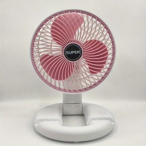 Mini ventilador de escritorio USB portátil, base en forma de U con batería de litio recargable, ventilador silencioso para mesita de noche, oficina, camping, interiores y exteriores. (1/5)