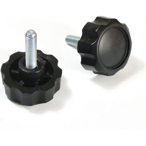 Ajile – Bouton Molette de Manœuvre, Serrage - Tige Filetée Diamètre 32 mm (M6) et Longueur 20 mm en Acier Zingué