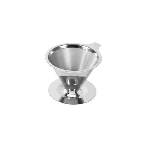 Kaffeefilter aus Edelstahl, waschbar und wiederverwendbar, mit leichter, doppelwandiger Abtropfschale für perfekten Kaffeegenuss. Kleine Größe / 300 Mesh mit Boden. – Crezuo