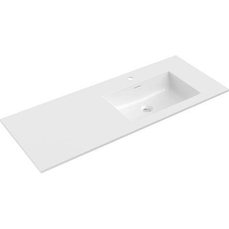 Mexen Otis lavabo empotrado en encimera derecha 121 x 46,5 cm, blanco brillo - 25181200P (1/3)