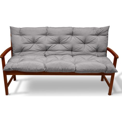 Beautissu Bankauflage Flair BR Hellgrau, 120x100x10 cm