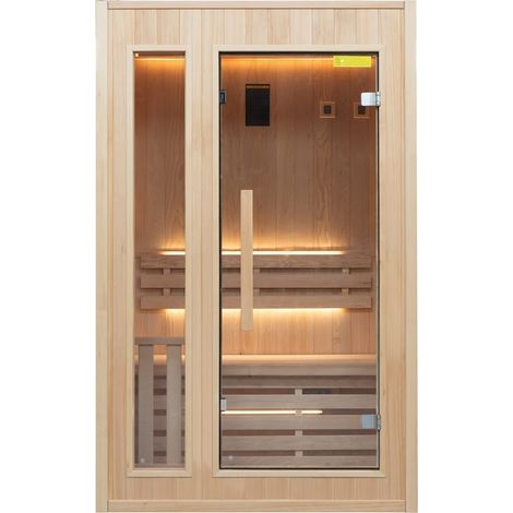 Sauna Vapeur ZEN - 2 plazas - 120 x 110 x 190 cm - 100% abeto canadiense - Pack completo - 3,5 kW / 230V / 415V - 50Hz - - Paquete completo 3,5 kW