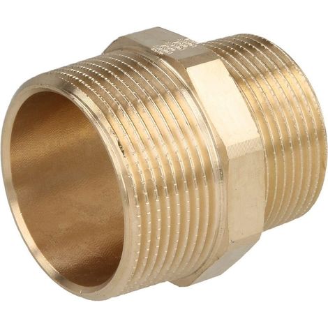 Raccord à visser laiton rouge nipple réduit 1 1/2" x 1 1/4" FM/FM