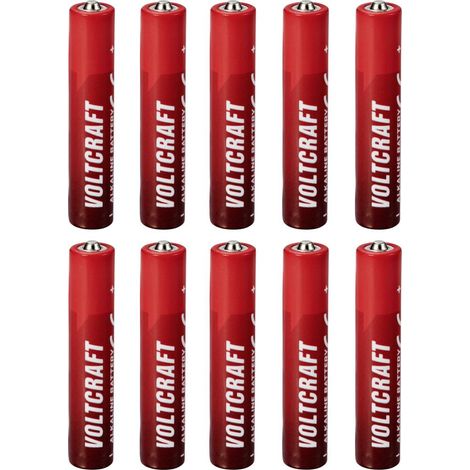 VOLTCRAFT VC-16108025 Batteria mini formato AAAA Mini (AAAA) Alcalina/manganese 1.5 V 500 mAh 10 pz.