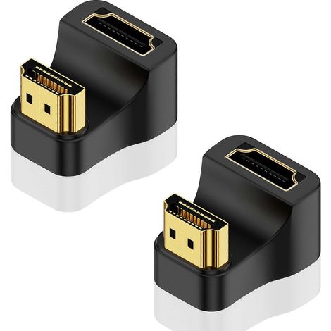 Adaptateur HDMI 2.1 8K en forme de U à 180°, rallonge plaquée or 60 Hz Ultra HD, compatible avec PS5, téléviseurs HD et ordinateurs portables, lot de 2. (1/5)