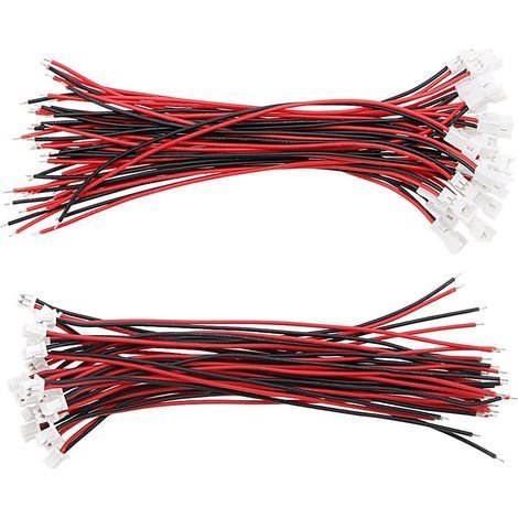 25 Paires 1.25mm Connecteur 2 Broches Mâle Et Femelle Connecteur Plug avec Câble 10cm, 2 Pin Adaptateur de Connecteur Mâle et Femelle (1/5)