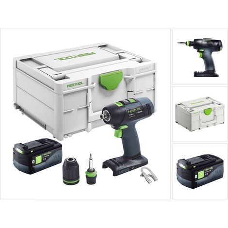 Festool T 18+3 Basic Taladro atornillador a batería 18 V 50 Nm sin escobillas + 1x batería 5,0 Ah + Systainer - sin cargador (1/5)
