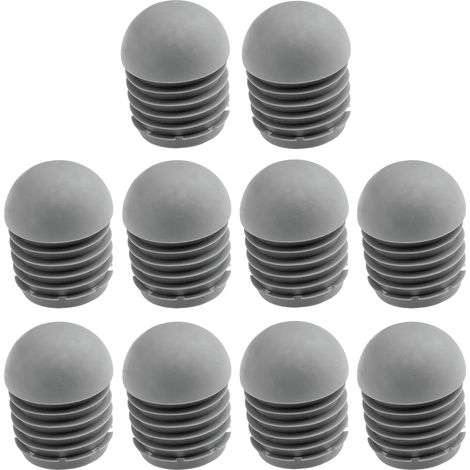 Lntyq Lot de 10 embouts de protection antidérapants pour pieds de meubles, 25 mm, pour tube de chaise rond, gris (1/3)