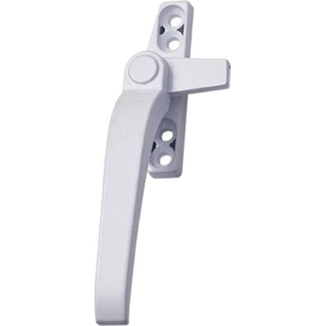 Poignée de fenêtre de remplacement en aluminium, levier gauche blanc avec serrure, compatible avec les fenêtres à double vitrage (1/5)