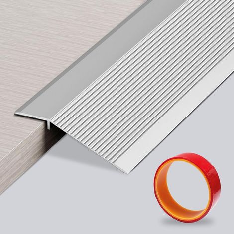 Rampe de Seuil Aluminium,0,9m x 100mm Barre de Seuil Multiniveau Avec long Ruban Adhésif,Barre de Seuil Rattrapage de Niveau, Hauteur entre 8 et 40 mm Pour Rampe(Argent) (1/5)