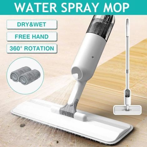 BARVOTW Balai Lave-Sol avec Vaporisateur Serpillère+2 Housse Microfibre 360 ° rotative