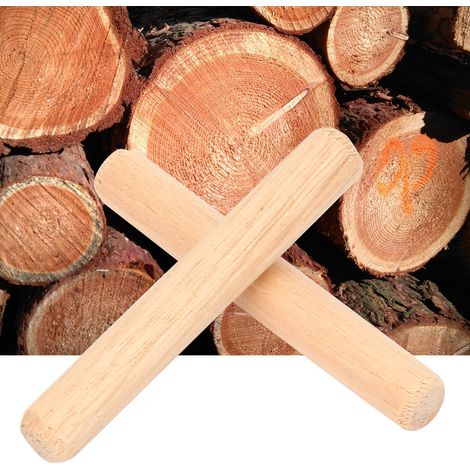 1 paquet de chevilles rondes cannelées en bois pour le travail du bois (6 40 mm) (1/5)