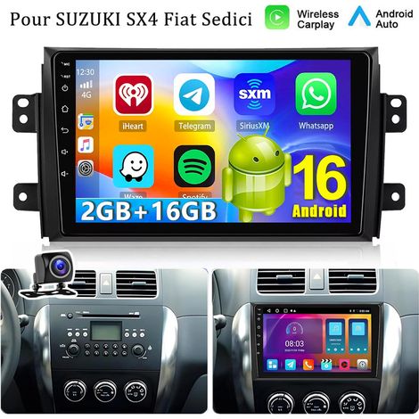 Autoradio pour Suzuki SX4 Fiat Sedici Android 16 pouces Apple CarPlay GPS NAVI RDS BT - 2+16G CAM (1/5)