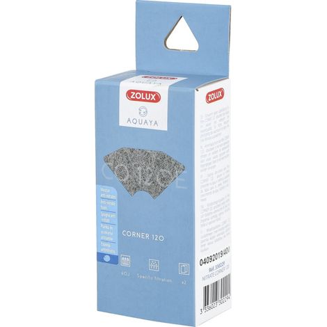 Filtre pour pompe corner 120, filtre CO 120 E mousse anti-nitrates x 2. pour aquarium. - zolux (1/3)