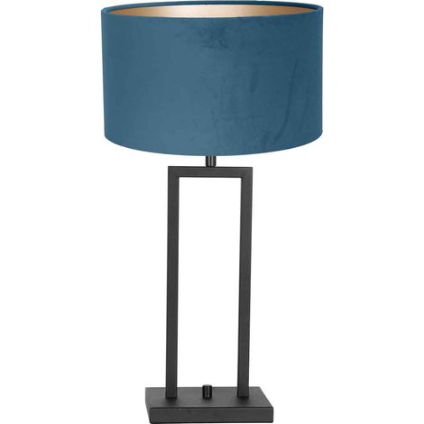 Lámpara de mesa - negro - Stang - metal textil - Ø 30cm - E27 -