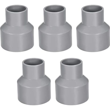 50mm x 32mm PVC Pipe Reducer Fitting Coupling Hub Coupling DWV Gray 5Pcs (1/3)
