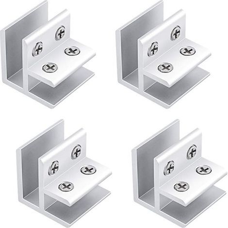 Longziming - Kit de fixation pour verre en alliage d'aluminium - Clips renforcés avec coussinets en caoutchouc - Pour balustrades, rampes, escaliers et balcons - Installation facile sans perçage - 4 p (1/5)